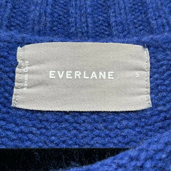 Everlane Womens Blue 100% Wool Crew Neck Long Sleeve Pullover Sweater Size S - Picture 7 of 7